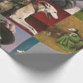 Whippet Karakter Verpakkend Document Cadeaupapier (Hoek)