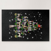 Whippet-kerstboom bedekt door vlieglicht legpuzzel (Horizontaal)