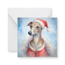 Whippet Kerstkaart - Feestelijke Feestdagen