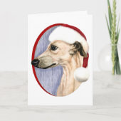 Whippet kerstkerstkerstkerstman feestdagen kaart (Voorkant)