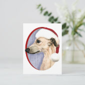 Whippet kerstkerstkerstkerstman feestdagenkaart (Staand voorkant)