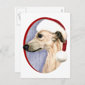 Whippet kerstkerstkerstkerstman feestdagenkaart (Voorkant / Achterkant)