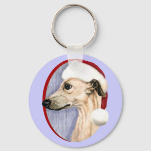 Whippet kerstkerstkerstkerstman sleutelhanger