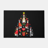 Whippet-kerstsierboom Funny Dog mam Deurmat (Voorkant)