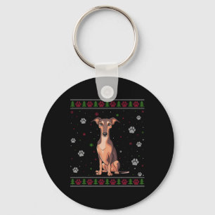 Whippet Kersttrui Xmas Huisdier Dier Hond Liefde Sleutelhanger