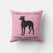Whippet kussen 'Een huis is geen thuis zonder...' (Achterkant)