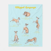 Whippet Language Gift Fleece Blanket (Voorkant)