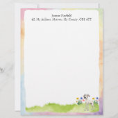 Whippet Letterhead 8.5"x 11"Aquarelontwerp Briefhoofd (Voorkant)