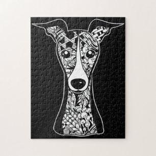 Whippet Lover Italiaanse graafkunst op Greyhound Legpuzzel