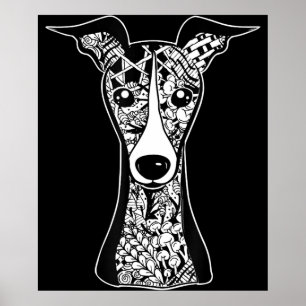 Whippet Lover  Italiaanse graafkunst op Greyhound  Poster