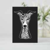 Whippet Lover | Italiaanse grafische kunst van Gre RSVP Kaartje (Staand voorkant)