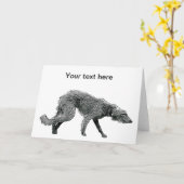 Whippet Lurcher Dog Kaart (Gele Bloem)