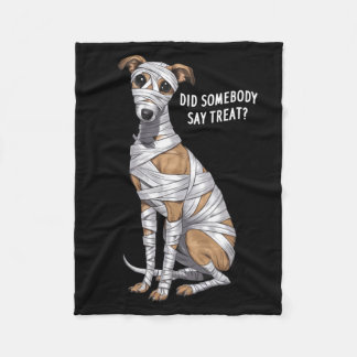 Whippet Mummie Halloween Hondenshow Fleece Deken