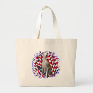 Whippet Patriot Grote Tote Bag
