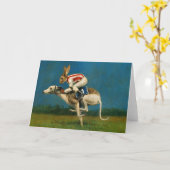 Whippet Racer Greetings Card Kaart (Gele Bloem)