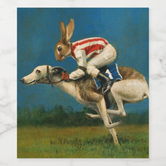 Whippet Racer Wijnlabel Wijn Etiket (Enkel label)