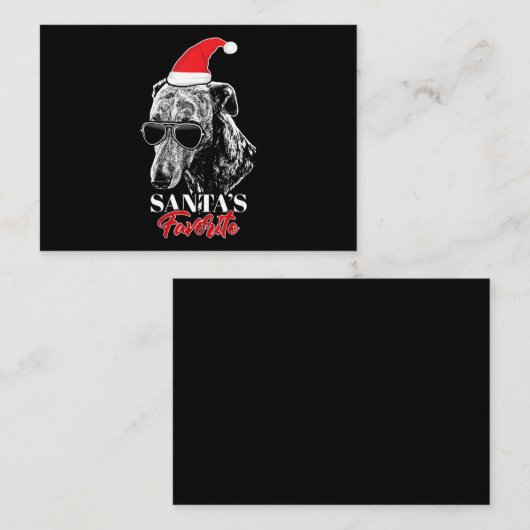 Whippet Santas Favoriete Funny Kerstmis Informatiekaartje (Voorkant / Achterkant)