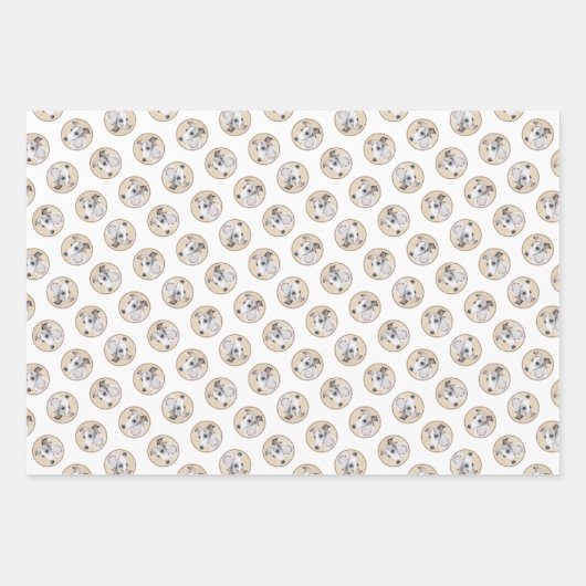 Whippet Schilderij Brindle White Originele Hond Ar Inpakpapier Vel (Voorkant 2)