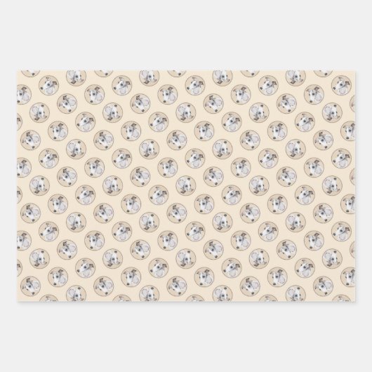 Whippet Schilderij Brindle White Originele Hond Ar Inpakpapier Vel (Voorkant)