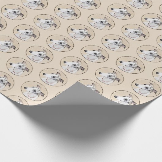 Whippet-schildering - Kute Original Dog Art Cadeaupapier (Hoek)