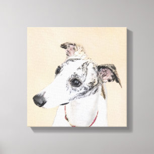 Whippet-schildering - Kute Original Dog Art Canvas Afdruk