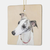 Whippet-schildering - Kute Original Dog Art Keramisch Ornament (Links)