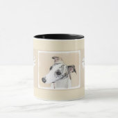 Whippet-schildering - Kute Original Dog Art Mok (Midden)