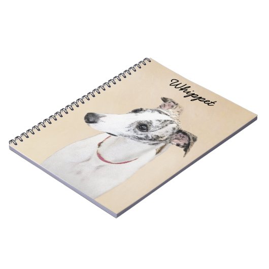 Whippet-schildering - Kute Original Dog Art Notitieboek (Linkerzijde)