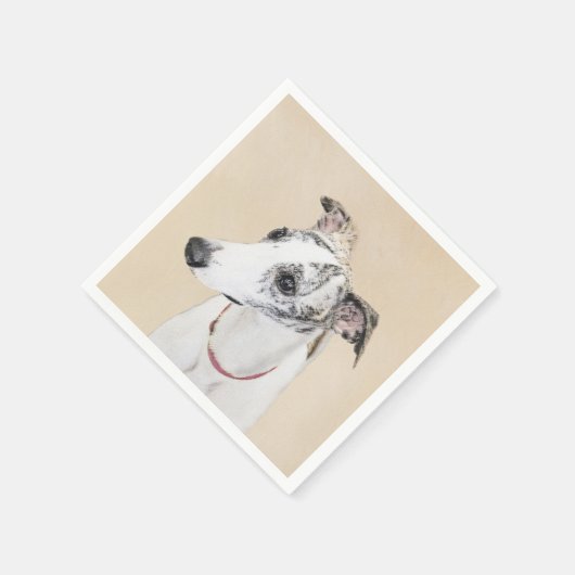 Whippet-schildering - Kute Original Dog Art Servet (Hoek)
