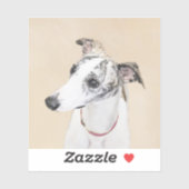 Whippet-schildering - Kute Original Dog Art Sticker (Vel)