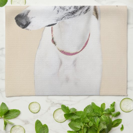 Whippet-schildering - Kute Original Dog Art Theedoek (Gevouwen)