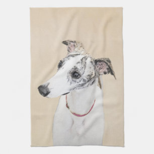 Whippet-schildering - Kute Original Dog Art Theedoek