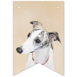 Whippet-schildering - Kute Original Dog Art Vlaggetjes