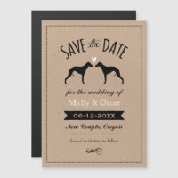 Whippet Silhouetten Bruiloft Save the Date