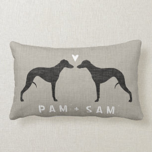 Whippet Silhouettes Love - Personalize Kussen