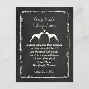 Whippet Silhouettes Wedding Announding Kaart