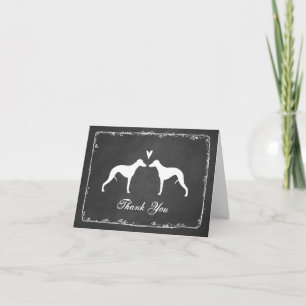 Whippet Silhouettes Wedding Thank You Bedankkaart