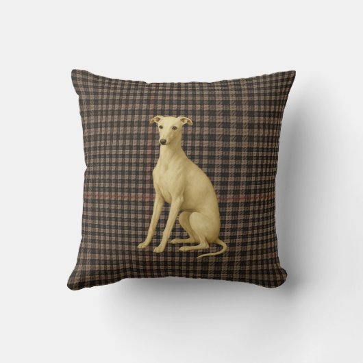 Whippet tartan / plaid / tweed cushion kussen (Achterkant)
