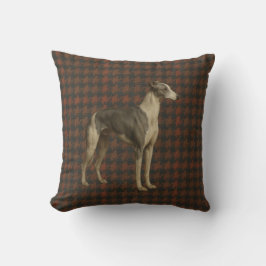 Whippet throw cushion. Whippet on tweed/tartan Kussen