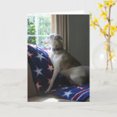 Whippet "vous manquant" carte de voeux (Fleur jaune)