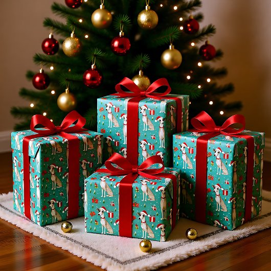 Whippet Whimsy Christmas Cadeaupapier