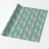 Whippet Whimsy Christmas Cadeaupapier (Uitgerold)