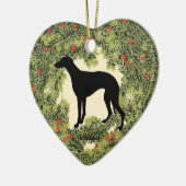 Whippet Wreath Keramisch Ornament (Links)