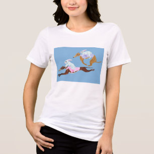 Whippets die op konijnen T-Shirt