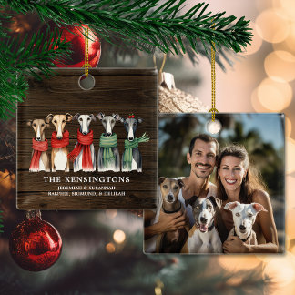Whippets en Greyhounds Hondenreddingsvakantie Foto Keramisch Ornament