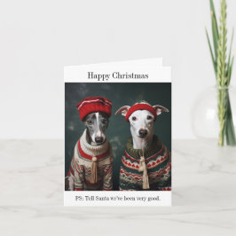 Whippets Kerst Kaart