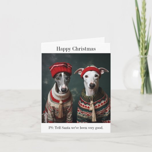 Whippets Kerst Kaart (Voorkant)
