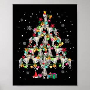 Whippets kerstboom Funny Whippets Lover Chris Poster