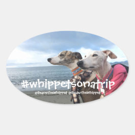 #whippetsonatrip in WA Ovale Sticker