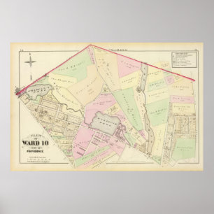 Whipple's Pond Genève Mills Wanskuck Mil Atlas Map Poster